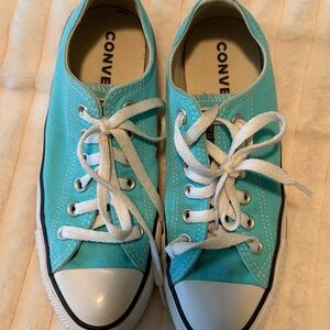 Converse Low Top Sneakers - Teal Canvas with White Trim